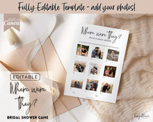 Load image into Gallery viewer, Where Were They? Bridal Shower Game | Editable Photo Guessing Games for Wedding Shower | Bachelorette &amp; Hen Party Games
