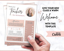Load image into Gallery viewer, Meet the Teacher Template | Editable Introduction letter for Teachers | Brown
