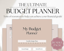 Load image into Gallery viewer, Finance Planner BUNDLE | Budget Planner Templates, Financial Savings Tracker Printables, Monthly Debt, Bill, Spending, Expenses Tracker | Lux

