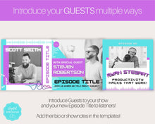 Load image into Gallery viewer, 50 Podcast Instagram Templates. Canva Template Pack. Instagram Square Posts &amp; Stories, Story, Podcasters Podcasting Social Media BUNDLE | Purple
