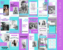 Load image into Gallery viewer, 50 Podcast Instagram Templates. Canva Template Pack. Instagram Square Posts &amp; Stories, Story, Podcasters Podcasting Social Media BUNDLE | Purple
