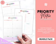 Load image into Gallery viewer, EDITABLE Brain Dump Template BUNDLE | To Do List Printable, ADHD Work Productivity Planner | Pastel Rainbow
