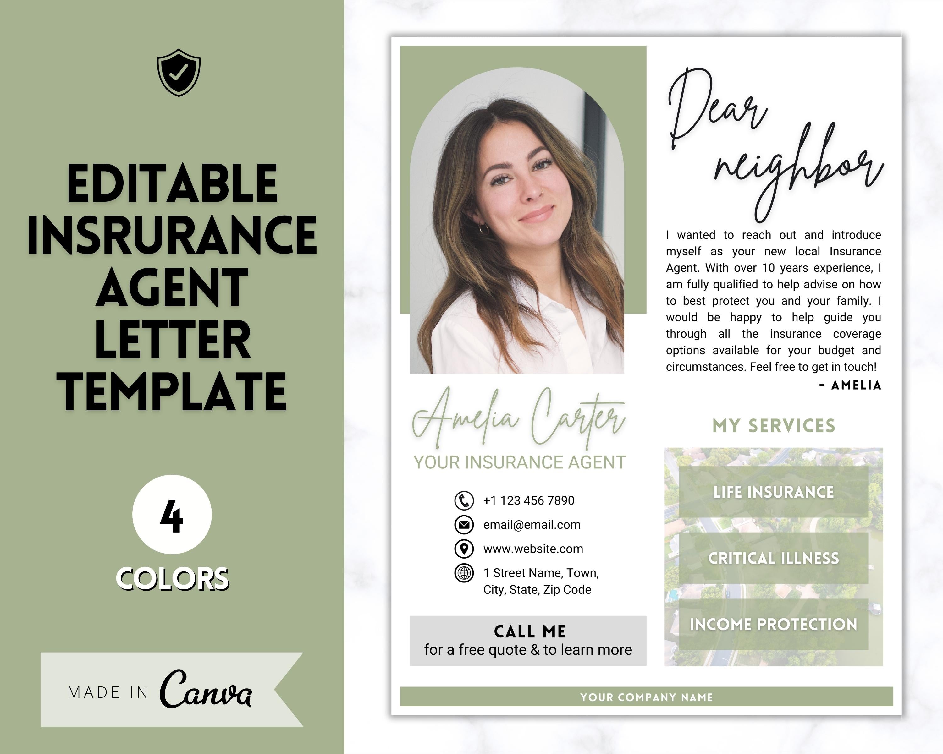 Insurance Broker Agent Introduction Flyer Template | Green