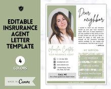 Load image into Gallery viewer, Insurance Broker Introduction Flyer Template | Life Insurance, Mortgage Agent, Financial Advisor, Editable Canva Template | Green
