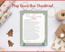 Load image into Gallery viewer, Christmas TRIVIA Game | Holiday Xmas Party Game Printables for the Family | Green

