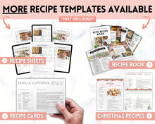 Load image into Gallery viewer, EDITABLE Recipe Sheet Template | Recipe Book, Cards &amp; Cookbook Binder, 8.5x11 Food Planner Journal | Style 4
