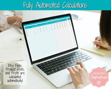 Load image into Gallery viewer, Etsy Fee and Profit Calculator | Pricing Spreadsheet for Small Business &amp; Etsy Sellers | Teal
