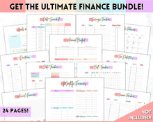 Load image into Gallery viewer, 1000 Savings Challenge, 1k Saving Tracker Printable | 30 day, Cash Envelopes to Save Money &amp; Budget | Pastel Rainbow
