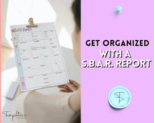 Load image into Gallery viewer, SBAR Nurse Brain Report Sheet | ICU Nurse Report, RN Nursing, New Grad, Patient Assessment, Printable Template | Pastel Rainbow
