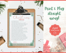 Load image into Gallery viewer, Christmas TRIVIA Game | Holiday Xmas Party Game Printables for the Family | Green
