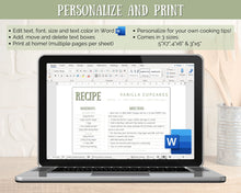Load image into Gallery viewer, EDITABLE Recipe Card Template | Printable 4x6 Recipe Sheet Insert | Style 10
