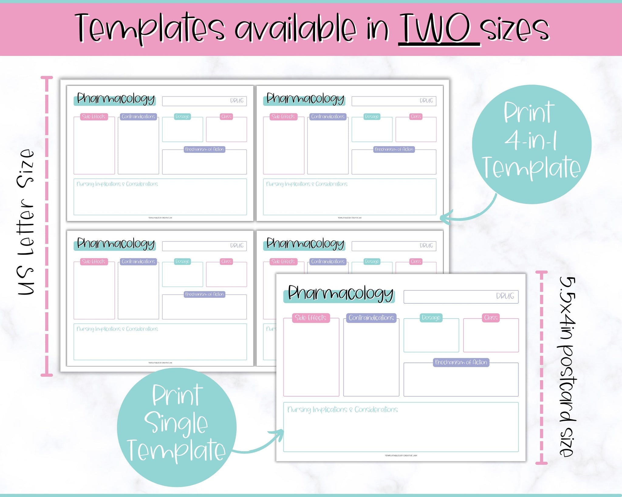 Drug Note Card Examples Pharmacology Drug Card Template for Nursing School | Nurse Flashcards