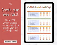 Load image into Gallery viewer, EDITABLE 75 MEDIUM Challenge Tracker | 75medium Printable Challenge, Fitness &amp; Health Planner | Fall
