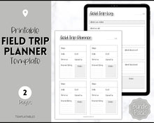 Load image into Gallery viewer, Field Trip Planner BUNDLE - Printable Field Trip Log | Classroom &amp; Field Trip Journal | Mono

