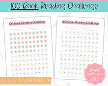 Load image into Gallery viewer, 100 Book Challenge Printable | Reading Challenge BUNDLE, Adult &amp; Kids Reading Log &amp; Book Tracker | Sky Colorful

