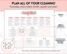 Load image into Gallery viewer, Editable Cleaning Schedule &amp; Housekeeping Checklist for House Chores | Pink Watercolor Bundle
