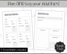 Load image into Gallery viewer, Field Trip Planner BUNDLE - Printable Field Trip Log | Classroom &amp; Field Trip Journal | Mono
