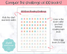 Load image into Gallery viewer, 100 Book Challenge Printable | Reading Challenge BUNDLE, Adult &amp; Kids Reading Log &amp; Book Tracker | Sky Colorful
