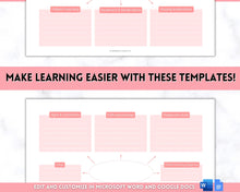 Load image into Gallery viewer, EDITABLE Nursing Concept Map Template | Nursing School Notes, Study Guide &amp; Student Nurse Pharmacology &amp; Med Surg Planner | Pink &amp; Mono
