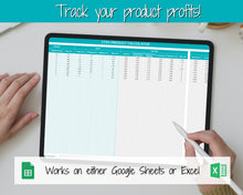 Load image into Gallery viewer, Etsy Fee and Profit Calculator | Pricing Spreadsheet for Small Business &amp; Etsy Sellers | Teal
