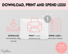 Load image into Gallery viewer, No Spend Challenge BUNDLE | Printable 30 day, 60 day, 90 day Savings Challenge &amp; Monthly Spending Tracker | Pink
