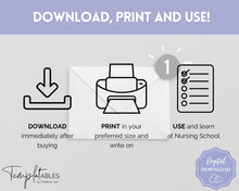 Load image into Gallery viewer, Drug Card Template, Nursing Pharmacology Printable Notes, Nursing School Student Study Guide | Mermaid
