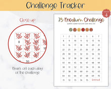 Load image into Gallery viewer, EDITABLE 75 MEDIUM Challenge Tracker | 75medium Printable Challenge, Fitness &amp; Health Planner | Fall
