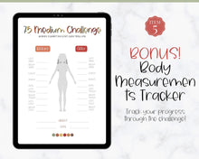 Load image into Gallery viewer, EDITABLE 75 MEDIUM Challenge Tracker | 75medium Printable Challenge, Fitness &amp; Health Planner | Fall
