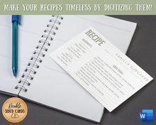 Load image into Gallery viewer, EDITABLE Recipe Card Template | Printable 4x6 Recipe Sheet Insert | Style 10
