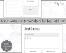 Load image into Gallery viewer, Field Trip Planner BUNDLE - Printable Field Trip Log | Classroom &amp; Field Trip Journal | Mono

