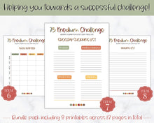 Load image into Gallery viewer, EDITABLE 75 MEDIUM Challenge Tracker | 75medium Printable Challenge, Fitness &amp; Health Planner | Fall
