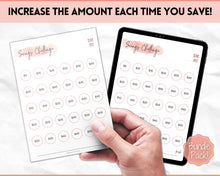 Load image into Gallery viewer, 1000 Savings Challenge, 1k Saving Tracker Printable | 30 day, Cash Envelopes to Save Money &amp; Budget | Pink
