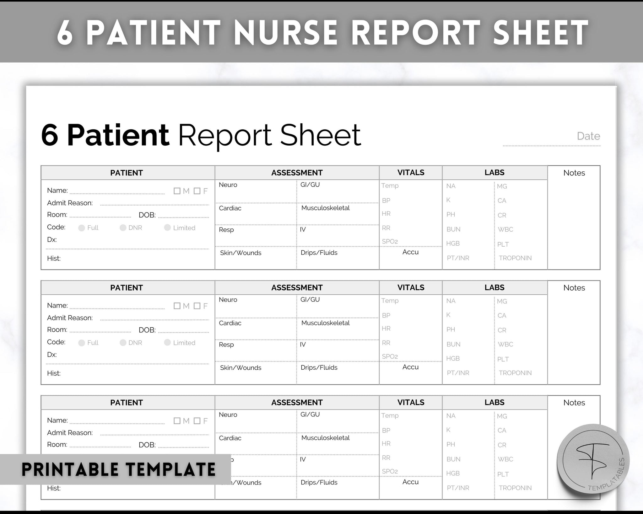 6 Patient Nurse Report Sheet to Organize your Shifts | Mono