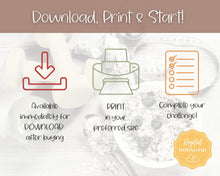 Load image into Gallery viewer, EDITABLE 75 MEDIUM Challenge Tracker | 75medium Printable Challenge, Fitness &amp; Health Planner | Fall
