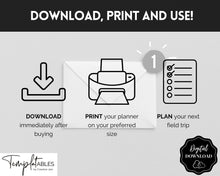 Load image into Gallery viewer, Field Trip Planner BUNDLE - Printable Field Trip Log | Classroom &amp; Field Trip Journal | Mono
