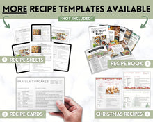 Load image into Gallery viewer, EDITABLE Recipe Card Template | Printable 4x6 Recipe Sheet Insert | Style 10
