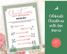 Load image into Gallery viewer, Christmas Roll The Dice Game | Holiday Xmas Party Game Printables for the Family | Green
