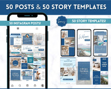 Load image into Gallery viewer, AIRBNB Instagram Templates | Editable Social Media Posts on Canva | Lovelo Navy
