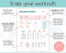 Load image into Gallery viewer, Workout Tracker BUNDLE | Fitness, Exercise &amp; Weight loss Planner | Colorful Sky
