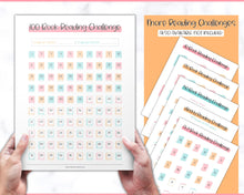 Load image into Gallery viewer, 100 Book Challenge Printable | Reading Challenge BUNDLE, Adult &amp; Kids Reading Log &amp; Book Tracker | Sky Colorful
