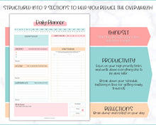 Load image into Gallery viewer, ADHD Daily Planner for Adults - Made for Neurodivergent Brains | Colorful Sky
