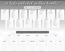 Load image into Gallery viewer, Cleaning Checklist, Printable Room by room Cleaning Cards | Family &amp; Kids Cleaning Schedule Planner &amp; Tracker | Mono Swash
