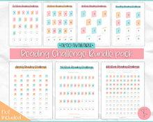 Load image into Gallery viewer, 100 Book Challenge Printable | Reading Challenge BUNDLE, Adult &amp; Kids Reading Log &amp; Book Tracker | Sky Colorful
