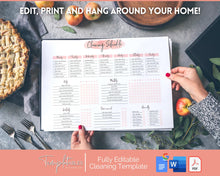 Load image into Gallery viewer, Editable Cleaning Schedule &amp; Housekeeping Checklist for House Chores | Pink Watercolor Bundle
