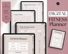 Load image into Gallery viewer, UNDATED Digital Fitness Planner | iPad GoodNotes Fitness Journal, Weight Loss Tracker &amp; Workout Planner | Lux
