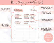Load image into Gallery viewer, College Student Weekly Planner Schedule | Academic Class Organizer 2023 | Pink Watercolor
