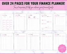 Load image into Gallery viewer, Finance Planner BUNDLE | Budget Planner Templates, Financial Savings Tracker Printables, Monthly Debt, Bill, Spending, Expenses Tracker | Brit Pink
