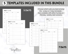 Load image into Gallery viewer, EDITABLE Weekly Planner 1 Page Templates | 2023 Weekly Schedule, To Do List Printable &amp; Habit Tracker templates | Mono Style 2
