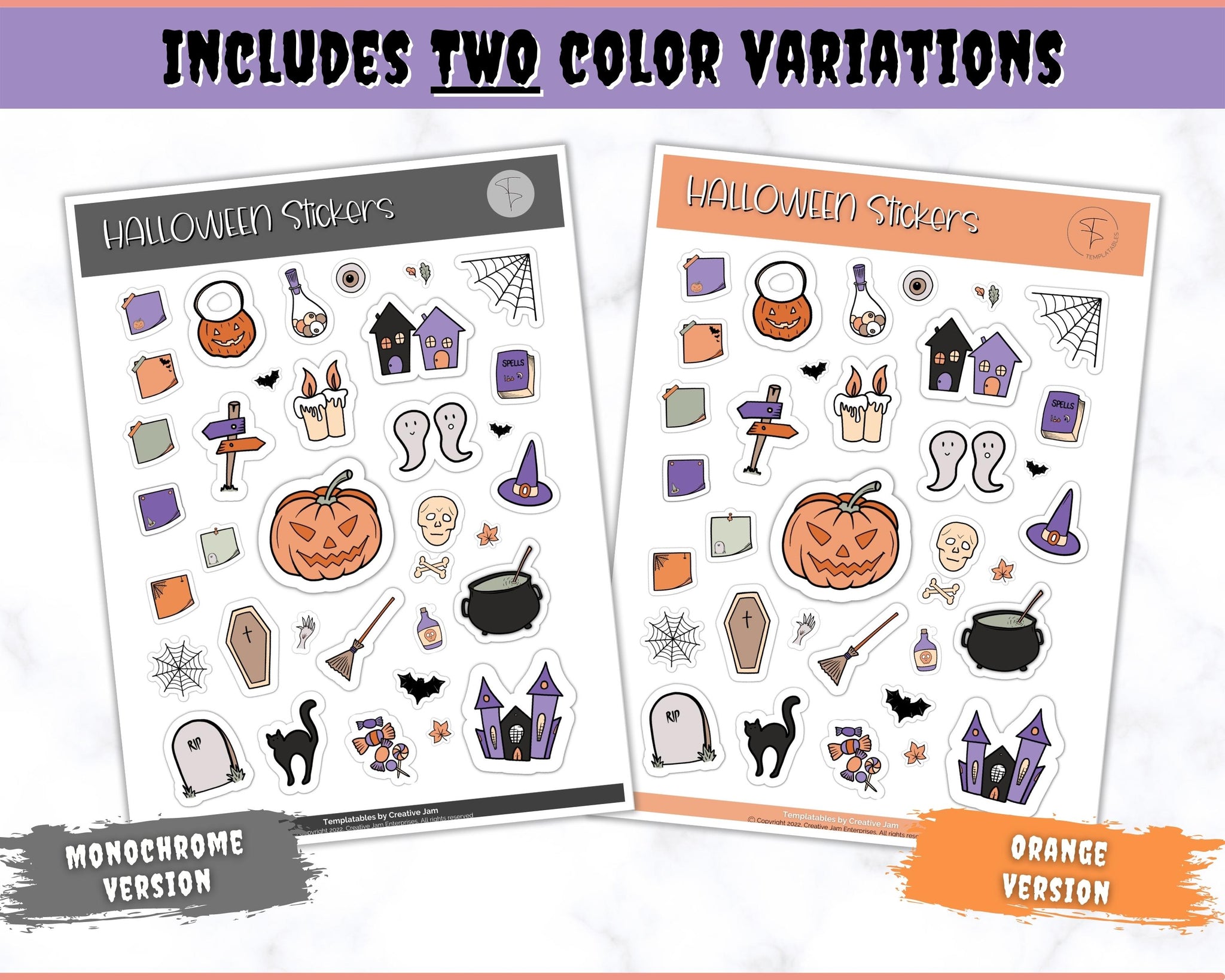Witchy stickers printable, witchcraft goodnotes stickers By