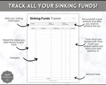 Load image into Gallery viewer, Sinking Funds Tracker BUNDLE | Printable Savings, Budget &amp; Finance Trackers | Mono
